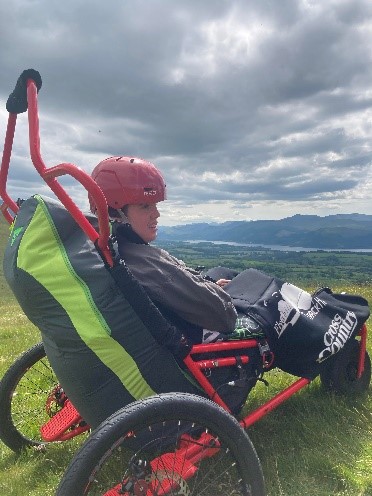 The Flyability Handivol in the Lake District with a passenger waiting to fly