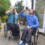 Matt and Adie well enjoy beer after training